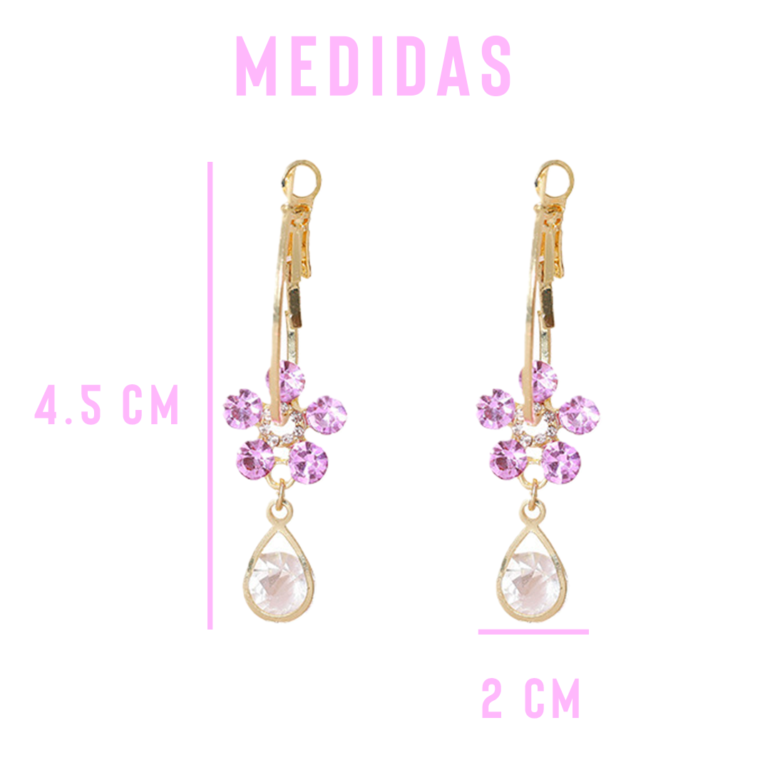 PENDIENTES DE CRISTAL FASHION FLOWER