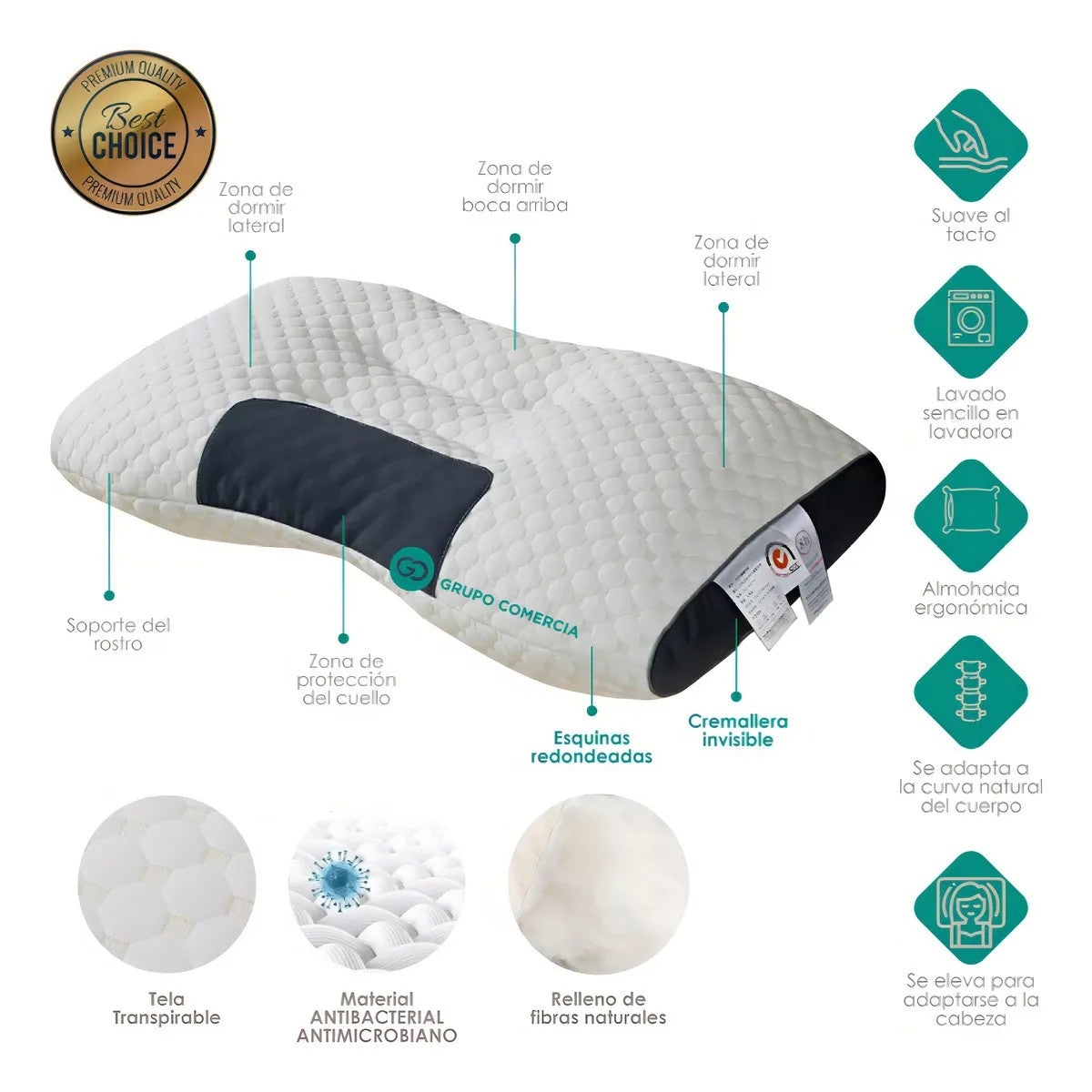 Almohada Ergonómica Ortopédica Cuello2X1