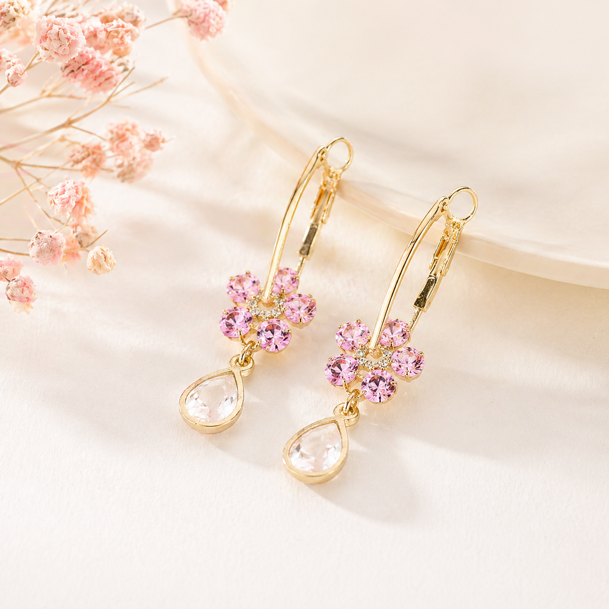 PENDIENTES DE CRISTAL FASHION FLOWER