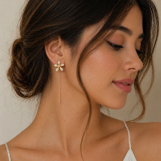 PENDIENTES DE FLORES DE DIAMANTE