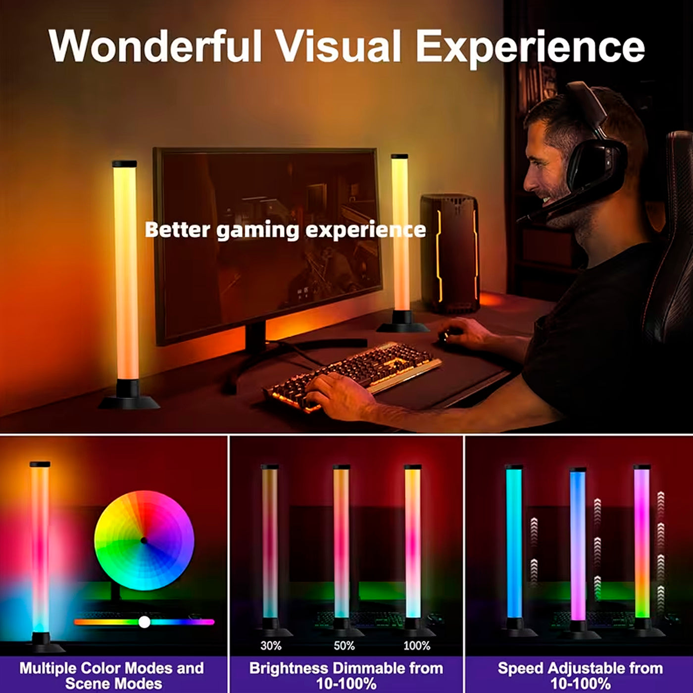 2 BARRAS DE LUZ LED RGB INTELIGENTES