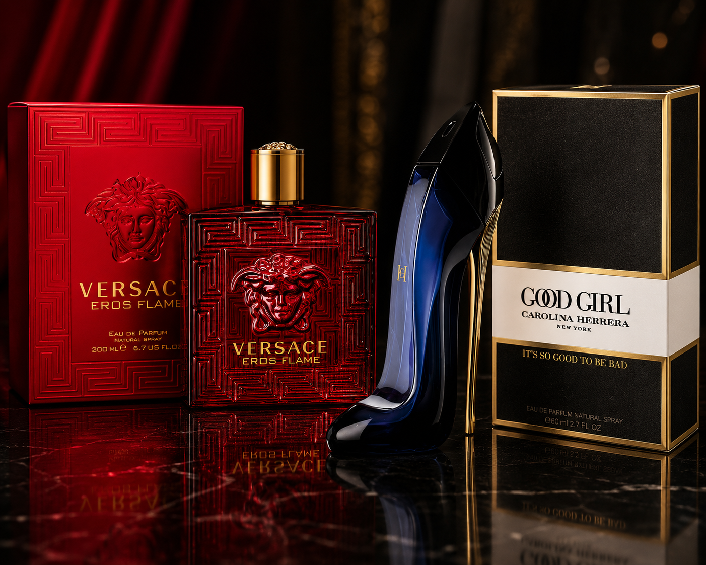 VERSACE EROS FLAME & GOOD GIRL CAROLINA HERRERA