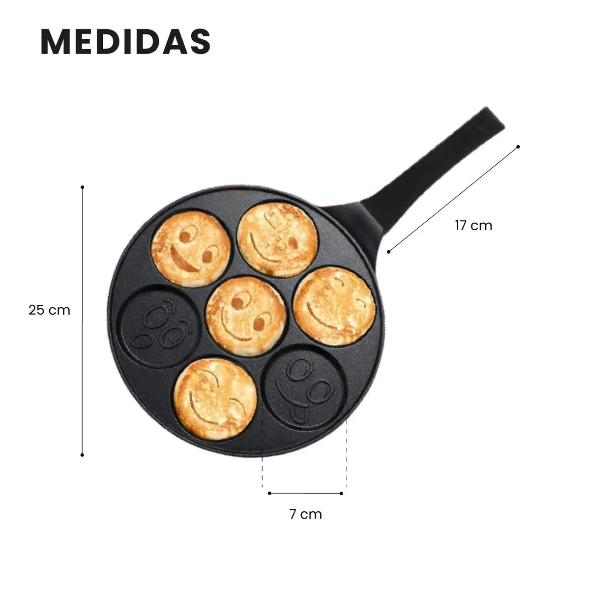 SARTÉN ANTIADHERENTE 7 MOLDES EMOJIS
