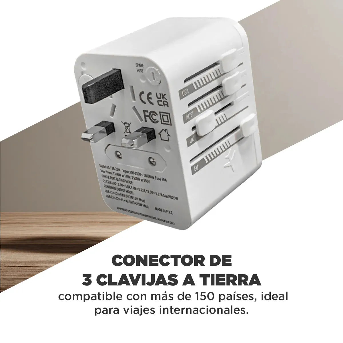 ADAPTADOR ENCHUFE CONVERTIDOR