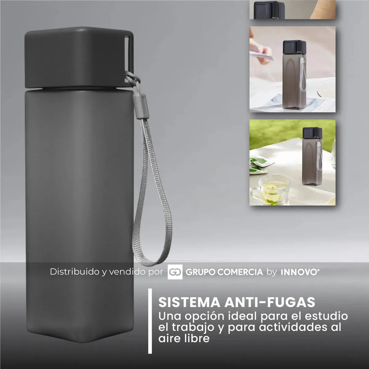 BOTELLA DE AGUA CUADRADA 500ML