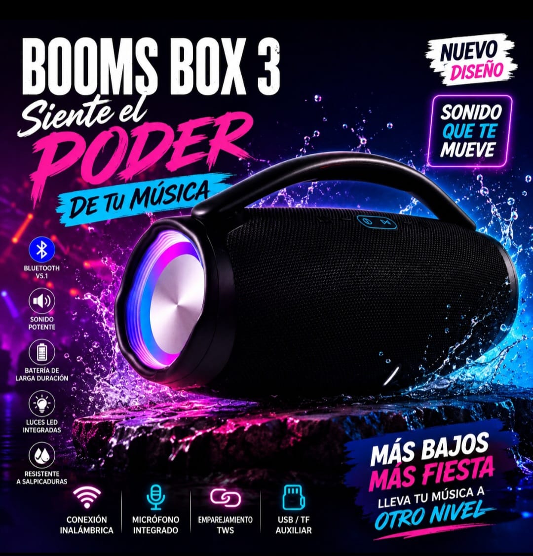 PARLANTE BOOMBOX 3 LED
