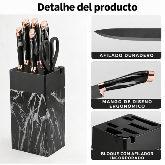 CUCHILLOS MARMOL X9 PIEZAS