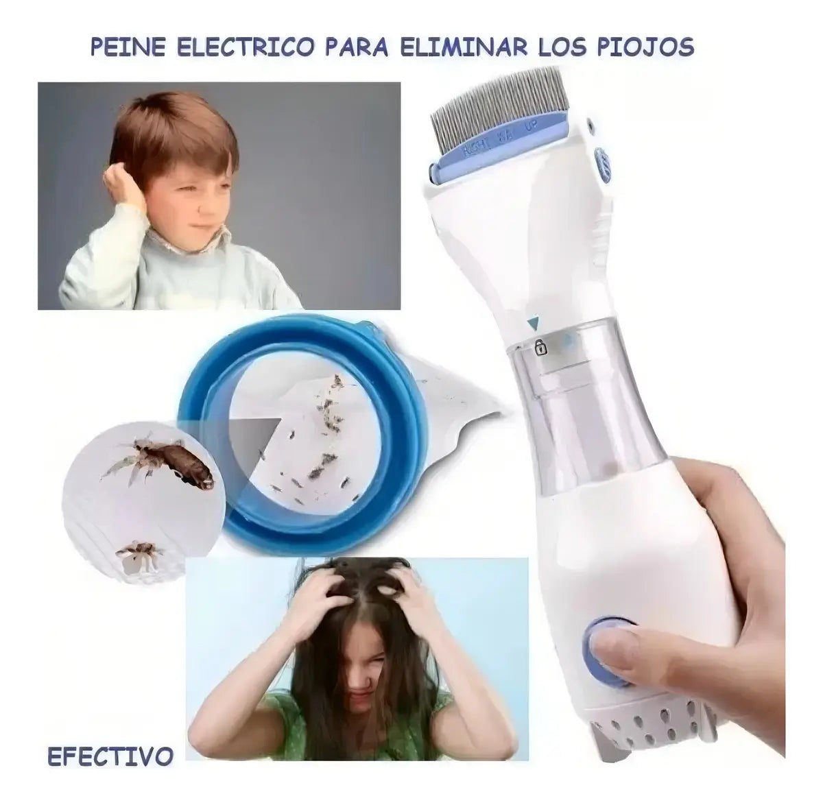 PEINE ELECTRICO QUITA PULGAS Y PIOJOS