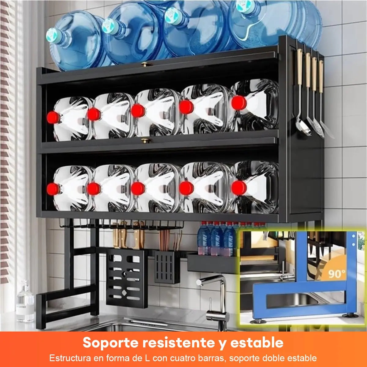 ESCURRIDOR LOZA CON TAPA 65CM 2 NIVELES