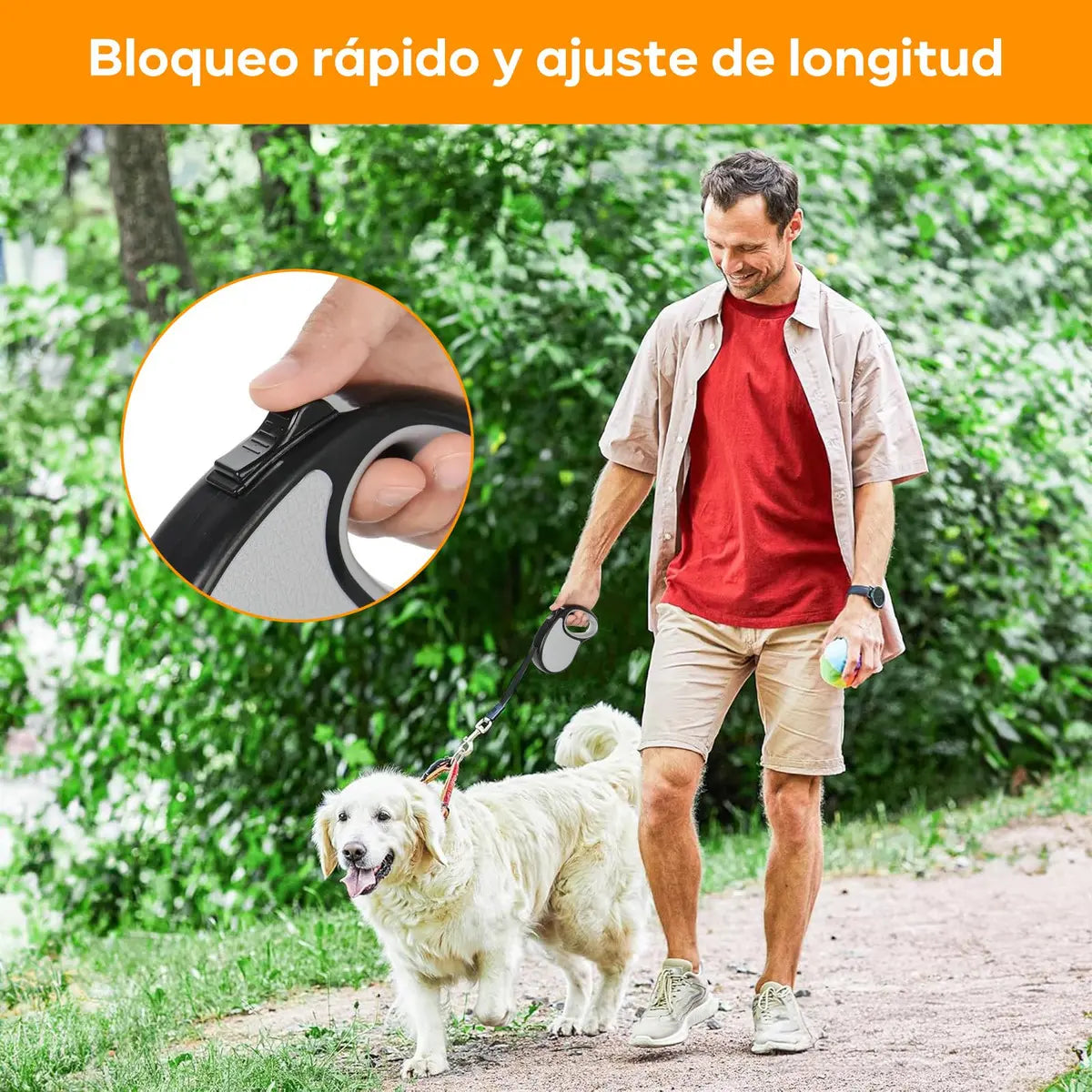 CORREA MASCOTA RETRÁCTIL 5 MTS