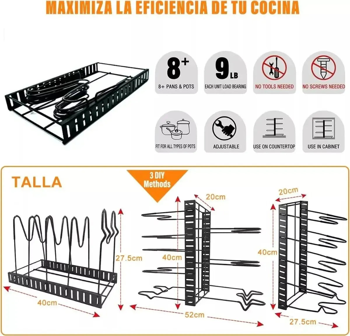 ORGANIZADOR DE OLLAS Y TAPAS